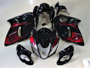 Gloss Black & Candy Red 08-20 Suzuki GSXR 1300 Hayabusa Fairings