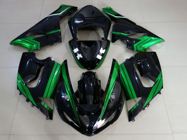 Gloss Black & Electric Green 05-06 Kawasaki ZX6R Fairings Gloss Black & Electric Green 05-06 Kawasaki ZX6R Fairings