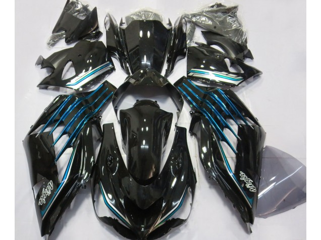 Gloss Black & Light Blue 12-21 Kawasaki ZX14R Fairings Gloss Black & Light Blue 12-21 Kawasaki ZX14R Fairings