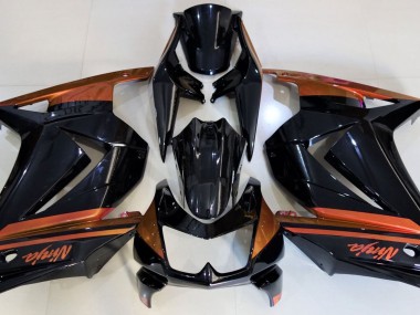 Gloss Black & Orange 08-12 Kawasaki Ninja 250 Fairings