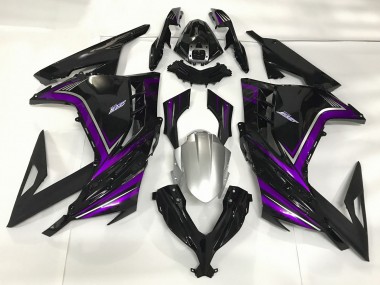 Gloss Black & Purple 13-18 Kawasaki Ninja 300 Fairings