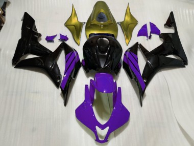 Gloss Black & Purple and Gold Accents 07-08 Honda CBR600RR Fairings