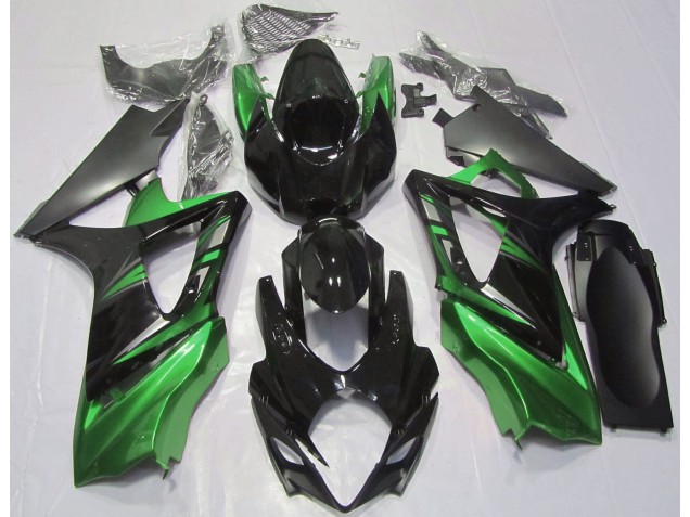 Gloss Black and Green 07-08 Suzuki GSXR 1000 Fairings Gloss Black and Green 07-08 Suzuki GSXR 1000 Fairings
