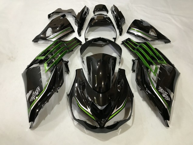Gloss Black and Slime Green 12-21 Kawasaki ZX14R Fairings Gloss Black and Slime Green 12-21 Kawasaki ZX14R Fairings
