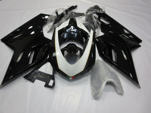 Gloss Black and White 07-14 Ducati Ducati 848 1098 1198 Fairings