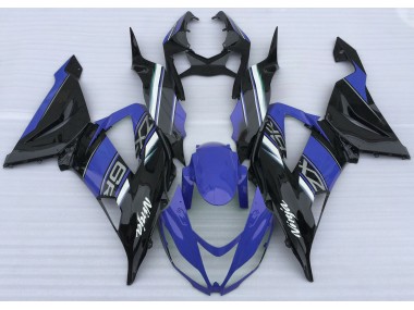 Gloss Blue and Black 13-18 Kawasaki ZX6R Fairings