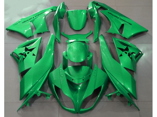 Gloss Green & Custom Logos 09-12 Kawasaki ZX6R Fairings