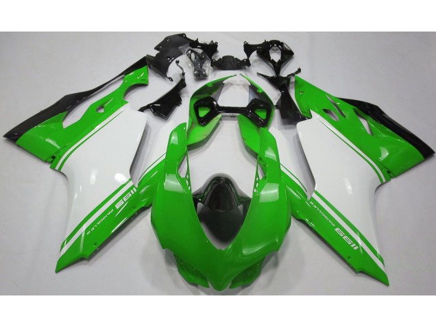 Gloss Green White and Black 11-14 Ducati Ducati 1199 Fairings Gloss Green White and Black 11-14 Ducati Ducati 1199 Fairings