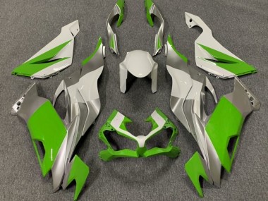 Gloss Green White and Silver 19-23 Kawasaki ZX6R Fairings