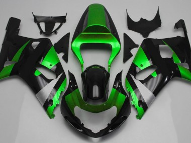 Gloss Green and Black 01-03 Suzuki GSXR 600-750 Fairings