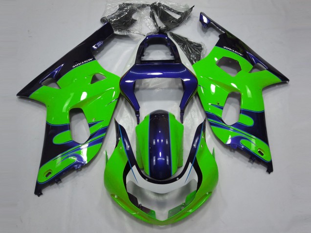 Gloss Green and Blue 01-03 Suzuki GSXR 600-750 Fairings Gloss Green and Blue 01-03 Suzuki GSXR 600-750 Fairings