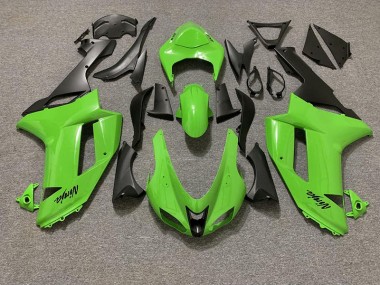 Gloss Green and Matte Black 07-08 Kawasaki ZX6R Fairings