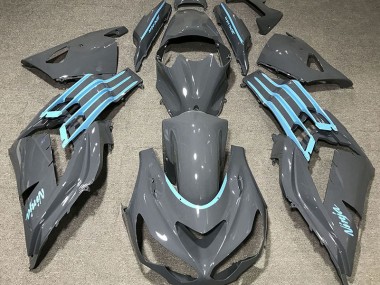 Gloss Grey & Light Blue 12-21 Kawasaki ZX14R Fairings