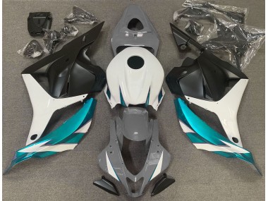 Gloss Grey White and Light Blue 09-12 Honda CBR600RR Fairings