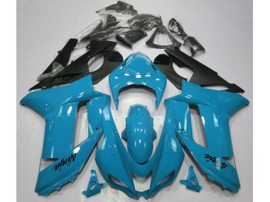 Gloss Light Blue 07-08 Kawasaki ZX6R Fairings