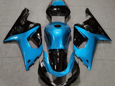 Gloss Light Blue and Black 01-03 Suzuki GSXR 600-750 Fairings