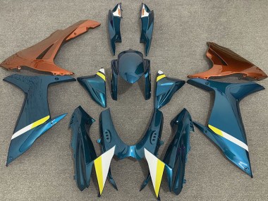 Gloss Light Blue and Orange 11-24 Suzuki GSXR 600-750 Fairings