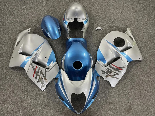 Gloss Light Blue and Silver 97-07 Suzuki GSXR 1300 Hayabusa Fairings