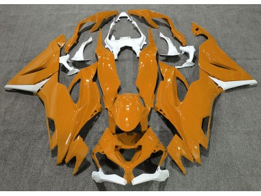 Gloss Orange & White 19-23 Kawasaki ZX6R Fairings
