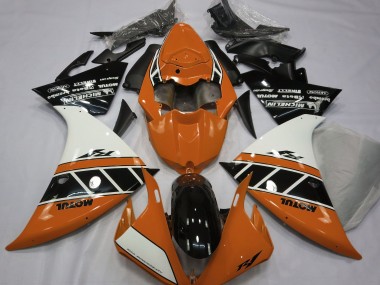 Gloss Orange White and Black 12-14 Yamaha R1 Fairings