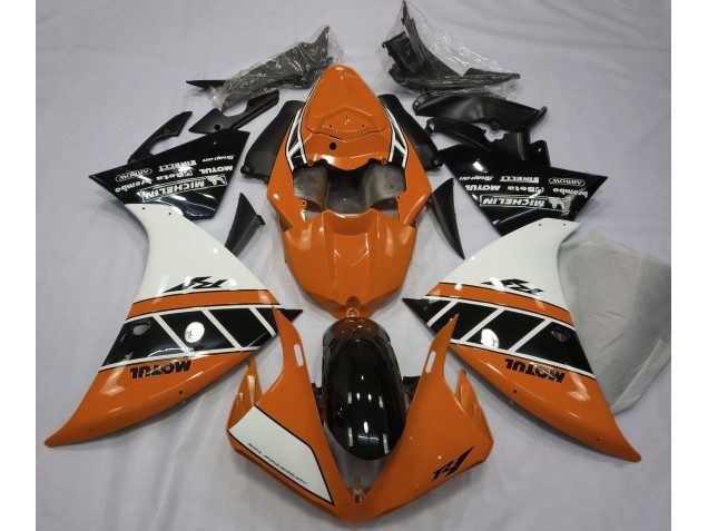Gloss Orange White and Black 12-14 Yamaha R1 Fairings Gloss Orange White and Black 12-14 Yamaha R1 Fairings