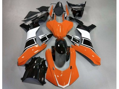 Gloss Orange White and Black 15-19 Yamaha R1 Fairings