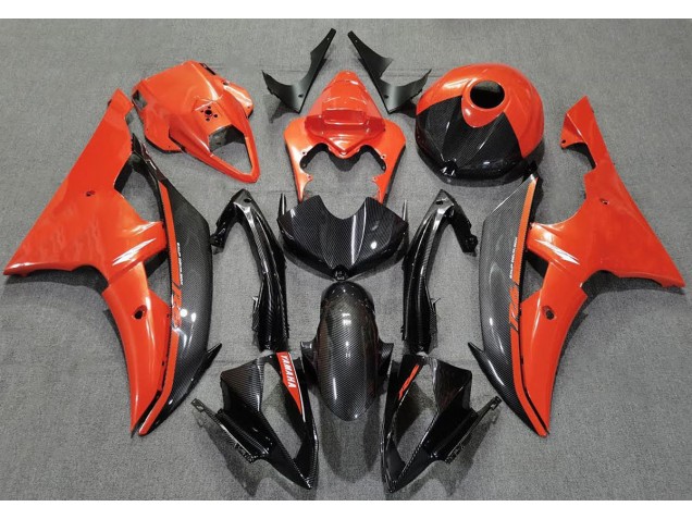 Gloss Orange and Carbon 08-16 Yamaha R6 Fairings Gloss Orange and Carbon 08-16 Yamaha R6 Fairings