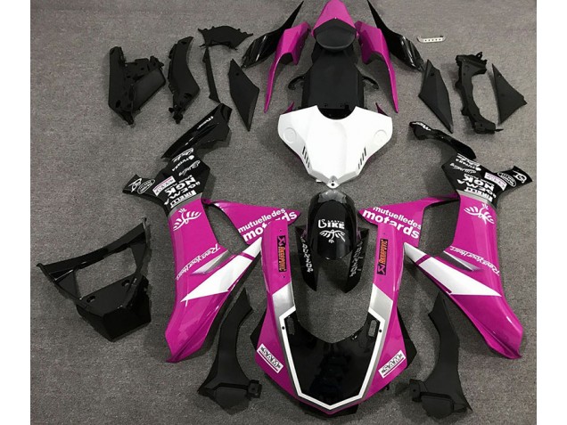Gloss Pink Logo Style 15-19 Yamaha R1 Fairings Gloss Pink Logo Style 15-19 Yamaha R1 Fairings