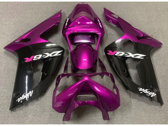 Gloss Pink and Black 03-04 Kawasaki ZX6R Fairings Gloss Pink and Black 03-04 Kawasaki ZX6R Fairings