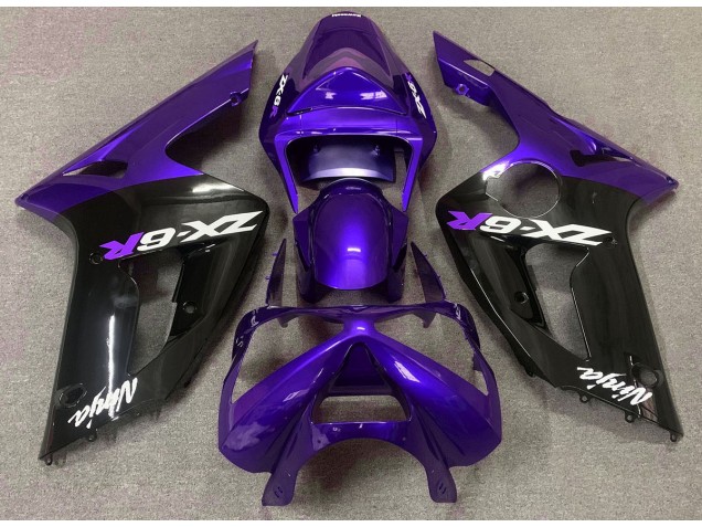 Gloss Purple and Black 03-04 Kawasaki ZX6R Fairings Gloss Purple and Black 03-04 Kawasaki ZX6R Fairings