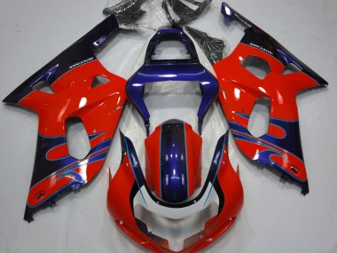 Gloss Red & Blue 01-03 Suzuki GSXR 600-750 Fairings
