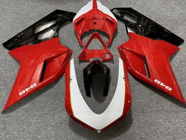 Gloss Red & White (848 Sticker) 07-14 Ducati Ducati 848 1098 1198 Fairings