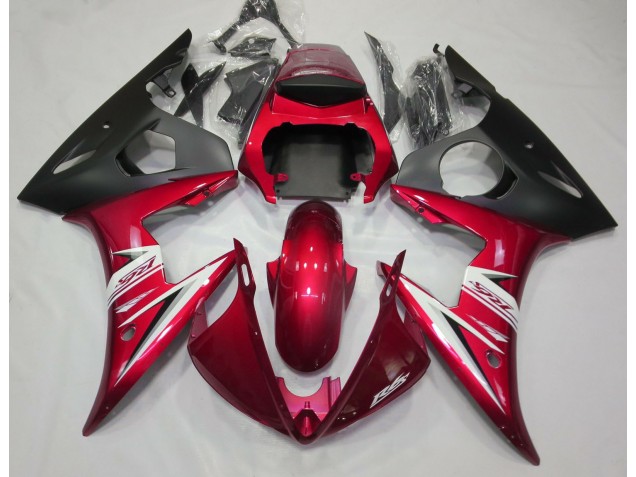 Gloss Red & White 03-04 Yamaha R6 Fairings