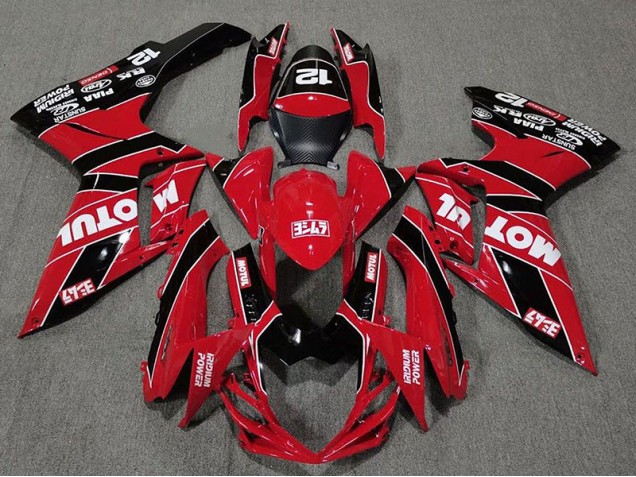 Gloss Red and Black Motul 11-24 Suzuki GSXR 600-750 Fairings Gloss Red and Black Motul 11-24 Suzuki GSXR 600-750 Fairings