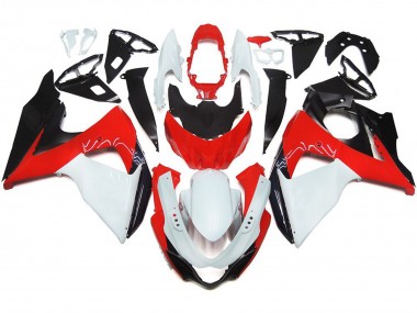 Gloss Red with White and black 09-16 Suzuki GSXR 1000 Fairings