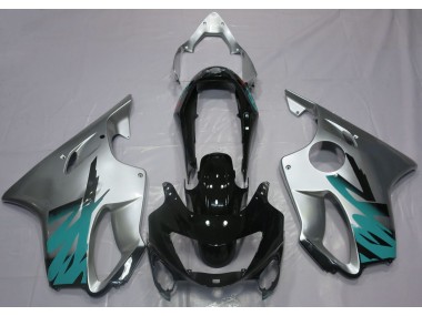 Gloss Silver & Teal 99-00 Honda CBR600 F4 Fairings