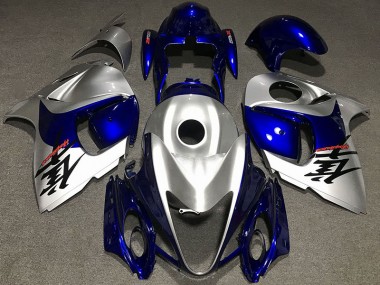 Gloss Silver and Blue 08-20 Suzuki GSXR 1300 Hayabusa Fairings
