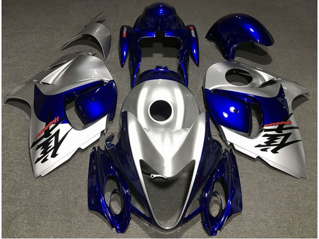 Gloss Silver and Blue 08-20 Suzuki GSXR 1300 Hayabusa Fairings Gloss Silver and Blue 08-20 Suzuki GSXR 1300 Hayabusa Fairings