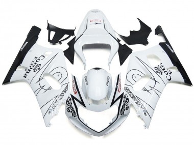 Gloss White Corona and Black 01-03 Suzuki GSXR 600-750 Fairings