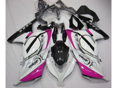 Gloss White & Pink 13-18 Kawasaki Ninja 300 Fairings