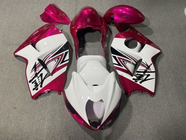 Gloss White & Pink 97-07 Suzuki GSXR 1300 Hayabusa Fairings
