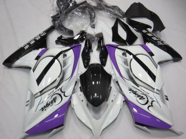 Gloss White & Purple 13-18 Kawasaki Ninja 300 Fairings