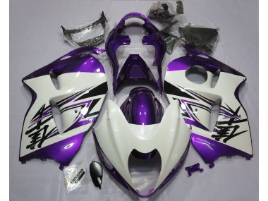 Gloss White & Purple 97-07 Suzuki GSXR 1300 Hayabusa Fairings