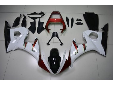 Gloss White & Red Accents 03-04 Yamaha R6 Fairings