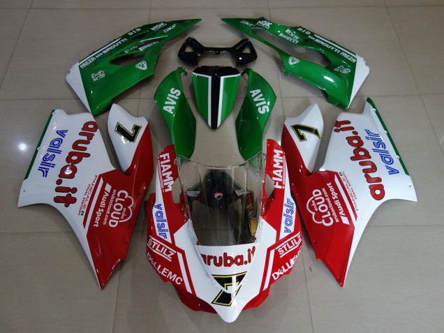Gloss White / Red / Green 11-14 Ducati Ducati 1199 Fairings Gloss White / Red / Green 11-14 Ducati Ducati 1199 Fairings