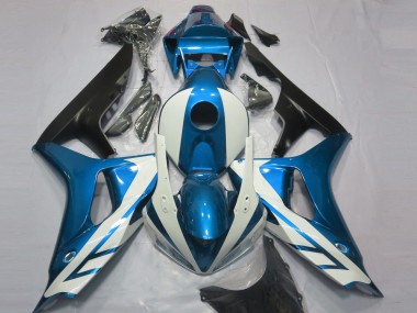 Gloss White and Blue 06-07 Honda CBR1000RR Fairings