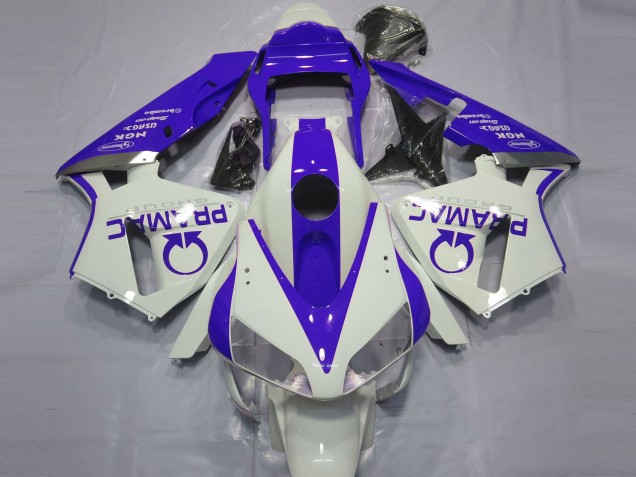 Gloss White and Blue PRAMAC 03-04 Honda CBR600RR Fairings Gloss White and Blue PRAMAC 03-04 Honda CBR600RR Fairings