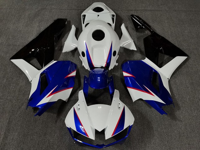 Gloss White and Deep Blue 13-23 Honda CBR600RR Fairings Gloss White and Deep Blue 13-23 Honda CBR600RR Fairings