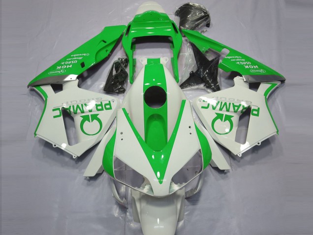 Gloss White and Green PRAMAC 03-04 Honda CBR600RR Fairings Gloss White and Green PRAMAC 03-04 Honda CBR600RR Fairings