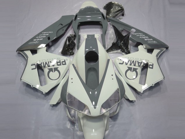 Gloss White and Grey PRAMAC 03-04 Honda CBR600RR Fairings Gloss White and Grey PRAMAC 03-04 Honda CBR600RR Fairings